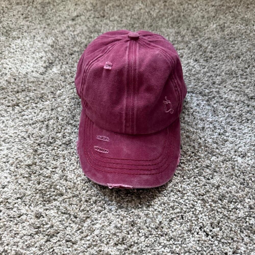 American-vintage Women's Burgundy and Pink Hat